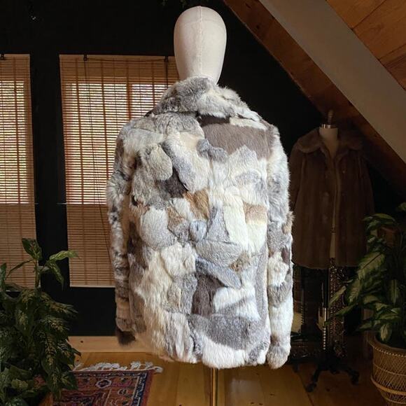 1970s Patchwork Rabbit Fur Jacket - Picture 2 of 8